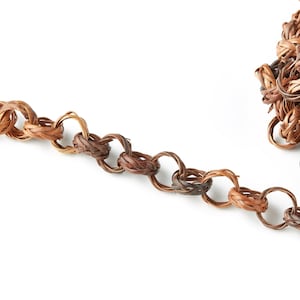 Rattan Rolo Chain - Woven Chain - Handwoven Rattan Chain - Round Rolo Chain - Jewelry Handmade - 0.64&quot; x 0.64&quot; x 0.18 - RT1228