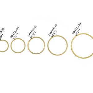 Brass Circle Connector - Raw Brass Ring Earring Hoop - Round Link Closed Loop - 2X1mm ALL SIZES 15mm 20mm 25mm 30mm 35mm 40mm 50mm - PP4139