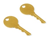 Brass Key Charms - Key Shaped Raw Brass Pendant - Jewelry Supplies - 33,28x14,94x0,84mm - PP1425