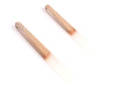 Epoxy Cherry Wood Pendant - White Stick Shaped Epoxy Pendant - Cherry Wood Pendant for Necklace and Earrings- 62x7.95x4mm - BB1050D