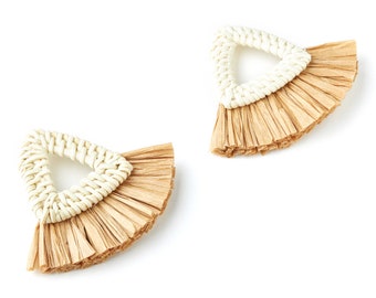 Jewelery Handmade 52.2x52.2x4.14mm Wooden Straw Earring RT1047 Round Shaped Rattan Pendant Handwoven Rattan Earrings