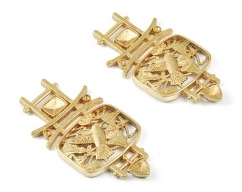 Face Charm,Earrings Findings 43mm x 23mm F1143 20pcs Raw Brass Pendants