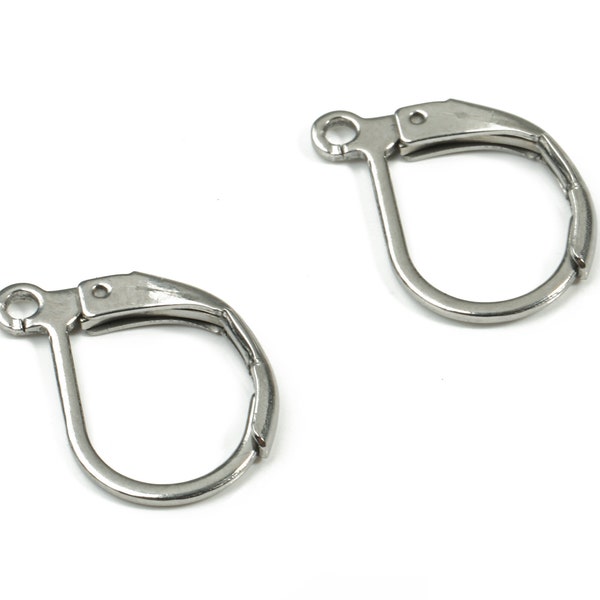 Stainless Steel Leverback Earring Clasp - 304 Stainless Steel  Plain Leverback - Earring Findings - 15.84x10.6x0.72mm - SS1163