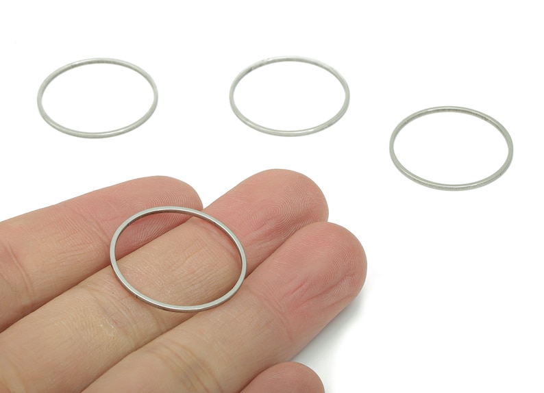 Round Hoop Connector Circle Ring Links 201 Stainless Steel Jewelry Making 11mm ALL SIZES 6mm 7mm 8mm 9mm 10mm ... 45mm 50mm 60mm SS1367 image 6