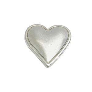 Stainless Steel Heart Charms - Sleek Heart Charm - Modern Heart Jewelry Piece - Vintage Heart Shape Jewelry - 21x20x3mm - SS2069