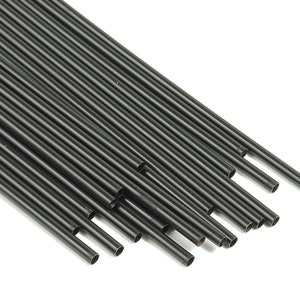 Matte Black Himmeli Tubes - Raw Brass Round Himmeli DIY Tube Beads - Circle Pipes for Geometric - For Air Plants -2.5x0.2x100mm- PP4569B-100