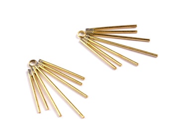Brass Fringe Charms - Raw Brass Fringe Charms - Earring Findings - Jewelry Supplies - 33x22x1mm - PP1329