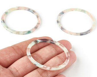 Acetate Circle Connector - Circle Earrings and Pendant - Earring Findings - 1 Hole - Color Code: A265 - 44.52x44.52x2.47mm - AC1126-A265