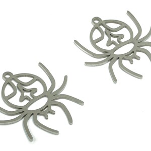 Stainless Steel Spider Planet Earring Charms - Stainless Steel Bear Behind Bar Pendant - Jewelry  Supplies - 25.29x24.8x0.85mm - SSZS0006