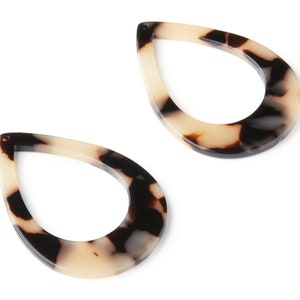 Acetate Drop Charms - Blonde Tortoise Shell Earrings - Drop Earrings and Pendant - Color Code:A369 - 46.64x33.17x2.37mm - AC1022-A369