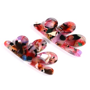 Acetate Flower Earring Charms - Flower Shaped Pendant - Earring Findings - Jewelry Supplies - 54.4x27.3x2.53mm - AC1090J