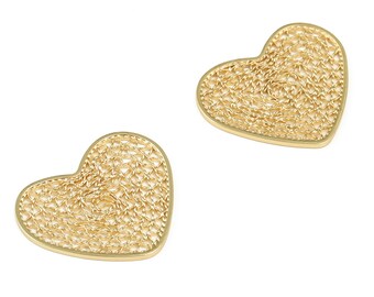 Orecchini in pelle a forma di cuore placcati oro rosa Petit Trésor - Gioielli da donna - Regalo testimone di nozze, Festa della mamma, Gioielli per San Valentino AGATIZ - Italia