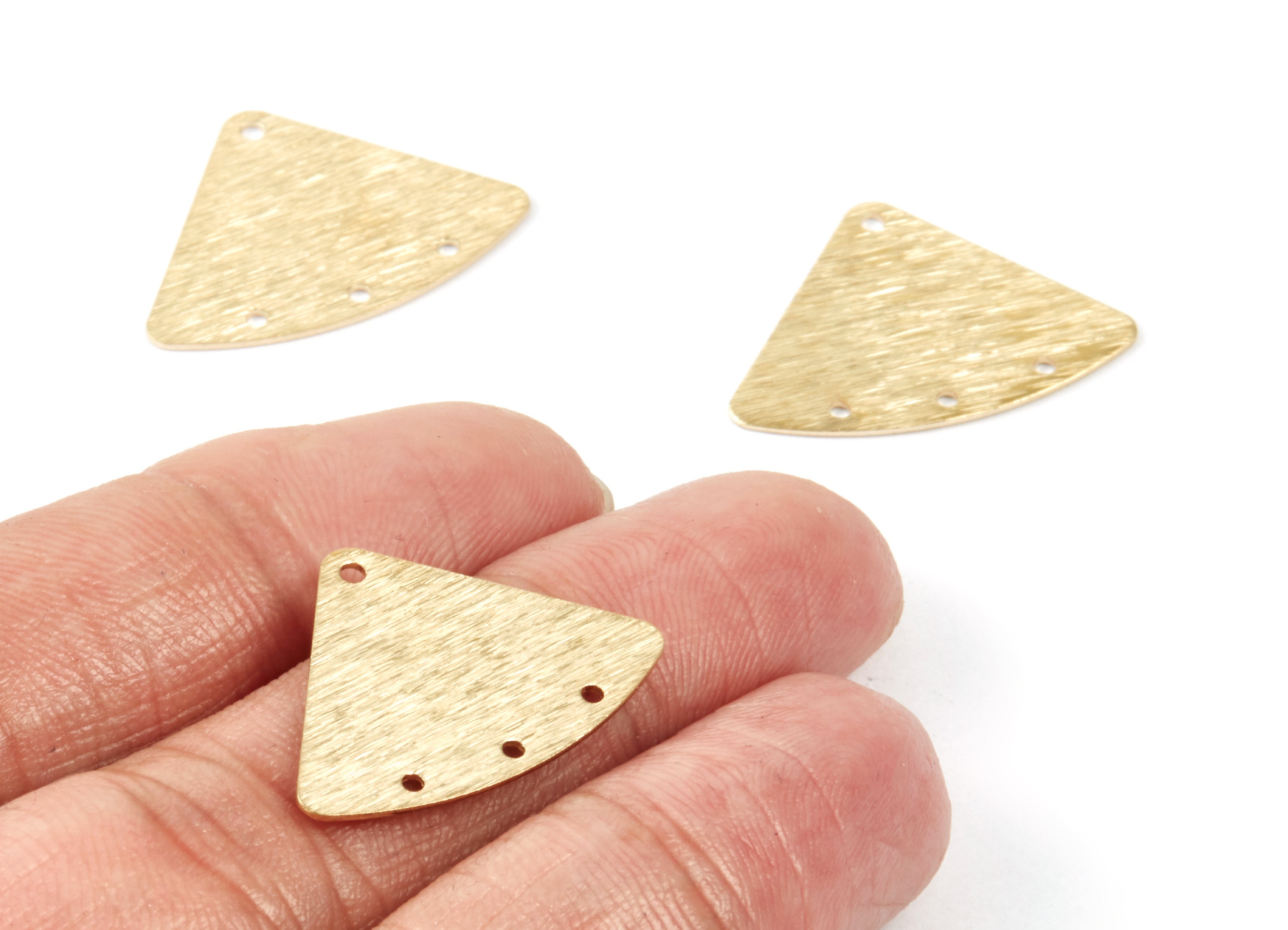 Brass Textured Triangle Charms - Textured Triangle Raw Brass