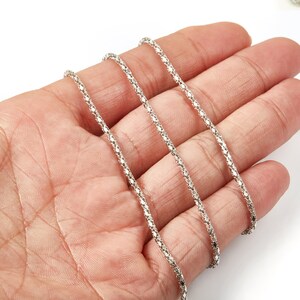 Hohlmaschenkette - Runde Hohlmaschen-Schlangenkette - Eisen-Halskette - versilbert - zur Schmuckherstellung - 0,8 &quot;- CC1058
