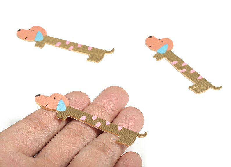 Aluminium Dog for Hair Barrette Gold Tone Plated Dog Charms Etsy