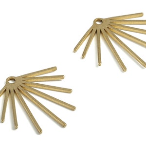 Brass Fringe Earring Charms - Raw Brass Fringe Pendant - Earring Findings - DIY Jewellery Making Supplies - 21.06x23.08x1.06mm - PP3757