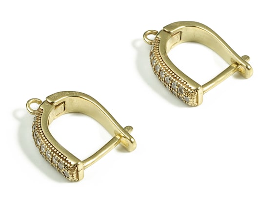 Brass Huggie Earring Stud With Loop Zircon Huggie Hoop Raw Brass Stud  Earring Finding Jewelry Supplies 15.22 13.042.23mm PP4072 -  Australia