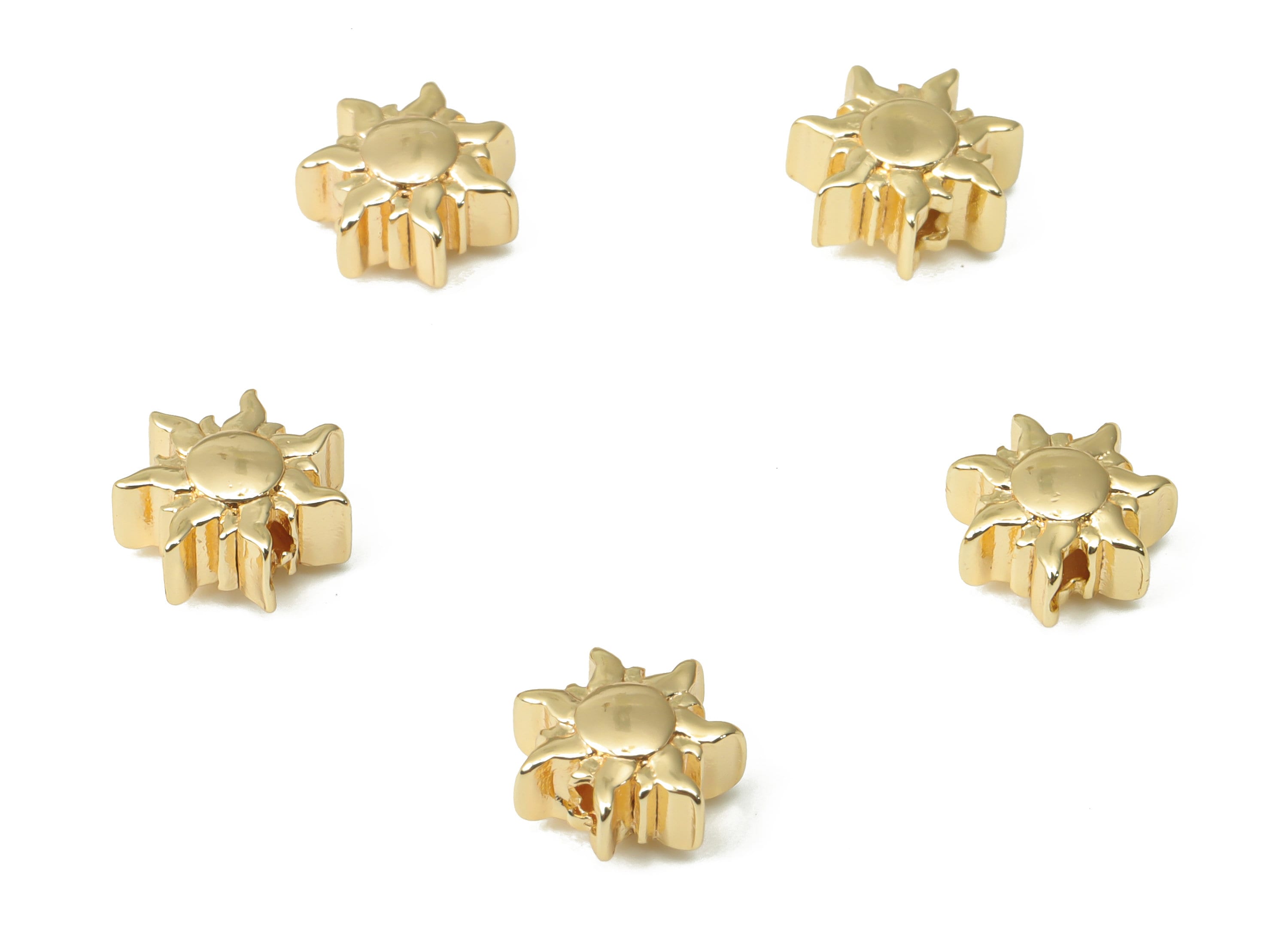 Gold Sun Beads – Brass Sun Spacer Beads – Bracelet Beads