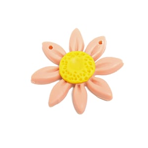 Polymer Clay Flower Pendant - Handmade Sunflower Pendant - Boho Daisy Jewelry Component - Flower Clay Fall Earrings - 26x23x4.16mm - PC2346