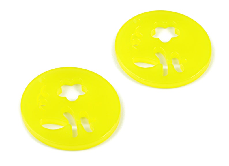 AC2139-A533 Acrylic Flower Earring Charms Acrylic Yellow Leaf Earring Charms Jewelry Supplies Color Code:A533-29.83x27.74x2.2mm