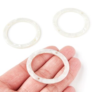 Acetate Hoop Earrings Charms - Tortoise Hoop Shell Earrings - Circle Pendant with 2 Holes - Color Code: A12 - 44,75x44,75x2,75mm - AC1288A