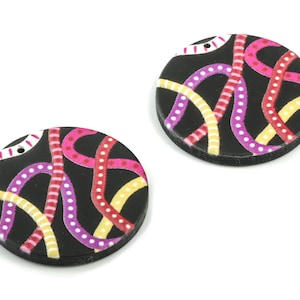 Acrylic Round Earring Charms - Acrylic Circle Earrings - Earring Findings - Jewelry Supplies - 24.59x24.66x2.71mm - AC2051