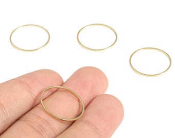 Ring Connector - Raw Brass Round Connector - Raw Brass Circle Connector - Earring Findings - Jewelry SuPPlies - 20x0.8x0.8mm - PP4137-20