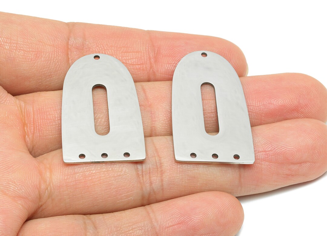 Steel Domed Connector - Flat Modern Connector Plate for Jewelry Making ...