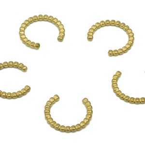 Brass Dots Open Round C Ring - Raw Brass Circle Septum Ring - Mini Spot Cartilage Earring - Circle Dot Piercing - 12.5x11.33x1.27mm - PP8130