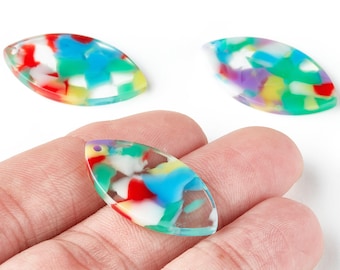 Acetate Teardrop Charms - Teardrop Earrings and Pendant - Earring Findings  - Color Code:A215 - 29.13x16.47x2.5mm - AC1517-A215