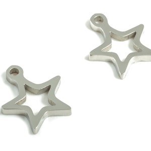 Edelstahl Stern Ohrring Charms - Edelstahl Stern Anhänger - Schmuckzubehör - 8,86x7,41x0,98mm - SS1211