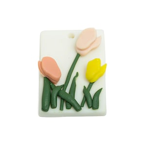 Polymer Clay Floral Earring Charms - Spring Flower Jewelry - Handmade Craft Botanical Charm - DIY Craft Jewelry - 27x19x8.1mm - PC2385