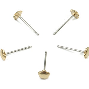 Brass Star Earring Stud - Raw Brass Star Earring Post - Steel Stud - Earring Post - Jewelry Supplies - 4.78x4.78x1.35mm - PP3156