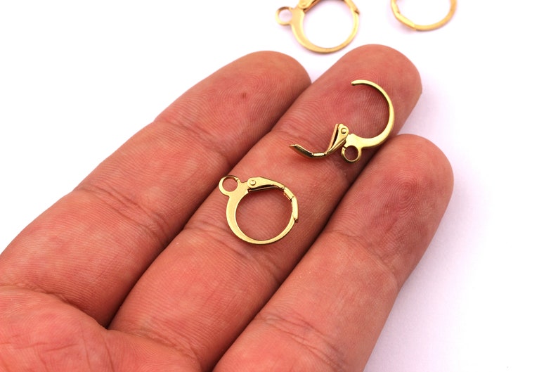 Brass Earring Clasp Raw Brass Leverback Earring Clasp Etsy