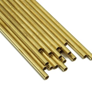 Round Brass Himmeli Tubes - Raw Brass Himmeli DIY Tube Beads - Circle Pipes for Geometric Shapes - For Air Plants -3x0.2x140mm- PP4570-140