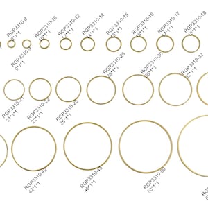 Brass Round Connector - 18K Real Gold Ring - Brass Circle Charms - Closed Loop Earring Hoop - 1 mm X 6 7 ... 45 50 60 80mm - RGP3310