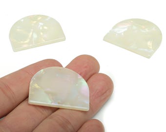 Connettore per orecchini a D in acetato - Ciondolo semicircolare in acetato - Materiali per la creazione di gioielli - Codice colore: A786 - 34,36x29,19x2,55 mm - AC1634-A786