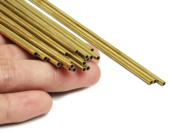 Round Brass Himmeli Tubes - Raw Brass Himmeli DIY Tube Beads - Circle Pipes for Geometric Shapes - For Air Plants -2.5x0.2x300mm- PP4569-300