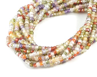 Zircon Rondelle Beads 3mm - 15.5 Inch -  Faceted Zircon Round Beads - Gemstone Beads - NS1147K