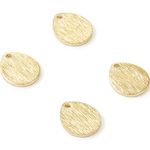 Brass Textured Drop Charms - Textured Drop Raw Brass Pendant - Earring Findings - Jewellery Supplies - 12x10x1mm - PP1737