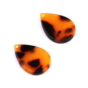 Acetate Drop Charms - Tortoise Shell Earrings - Drop Pendant - Jewelry Making Supplies - Color Code: A01 - 21x2.5 mm - AC1024F