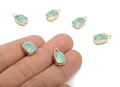Light Blue Turquoise Charms - Brass Rectangle Pendant - Iron Loop - Natural Stone - Gold Tone Plated Brass \u2013 15.78mx8.35x5.43mm \u2013 NS1565 product logo