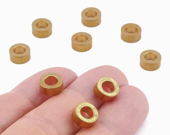 Brass Industrial Tube - Raw Brass Industrial Tube - Brass Industrial Findings - Spacer Beads - Jewelry Supplies - 8.98x4.05x2.05mm - PP2251