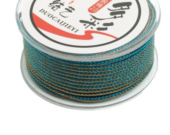 2mm Nylon Braided Rope - Two Color Eight Strand Rope - Craft Braided String - Handwoven Rope - Woven Multicolor Craft - 10m/Roll - HM1061E