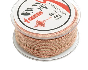 2mm Nylon Braided Rope - Two Color Eight Strand Rope - Crafting Braided String - Handwoven Rope - Woven Nylon Craft - 10m/Roll - HM1061C