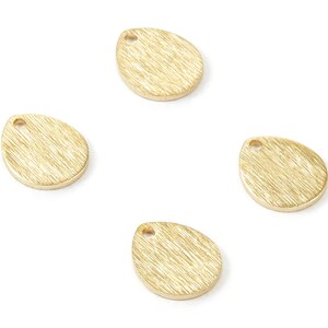 Colgantes de latón texturizado con forma de gota - Colgante de latón crudo texturizado con forma de gota - Componentes para pendientes - Suministros para joyería - 12x10x1mm - PP1737 imagen 2