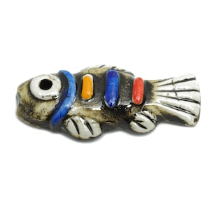 Glazed Ceramic Fish Beads - Craft Beads for Necklace Pendant - Marine Life Beads - Cute Bead for DIY Jewelry - 55x24x10.86mm - NS2792