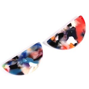 Acetate Semicircle Charms - Semicircle Pendant -  Earring Findings - Jewelry Supplies - Color Code: A60 - 33.5x16.5x2.6mm - AC1006N
