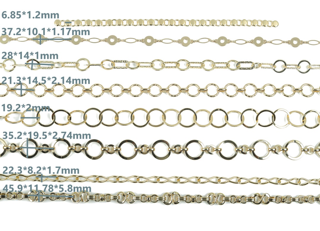 Gold Round Cable Chain 18K Real Gold Brass Flat Round Link Etsy