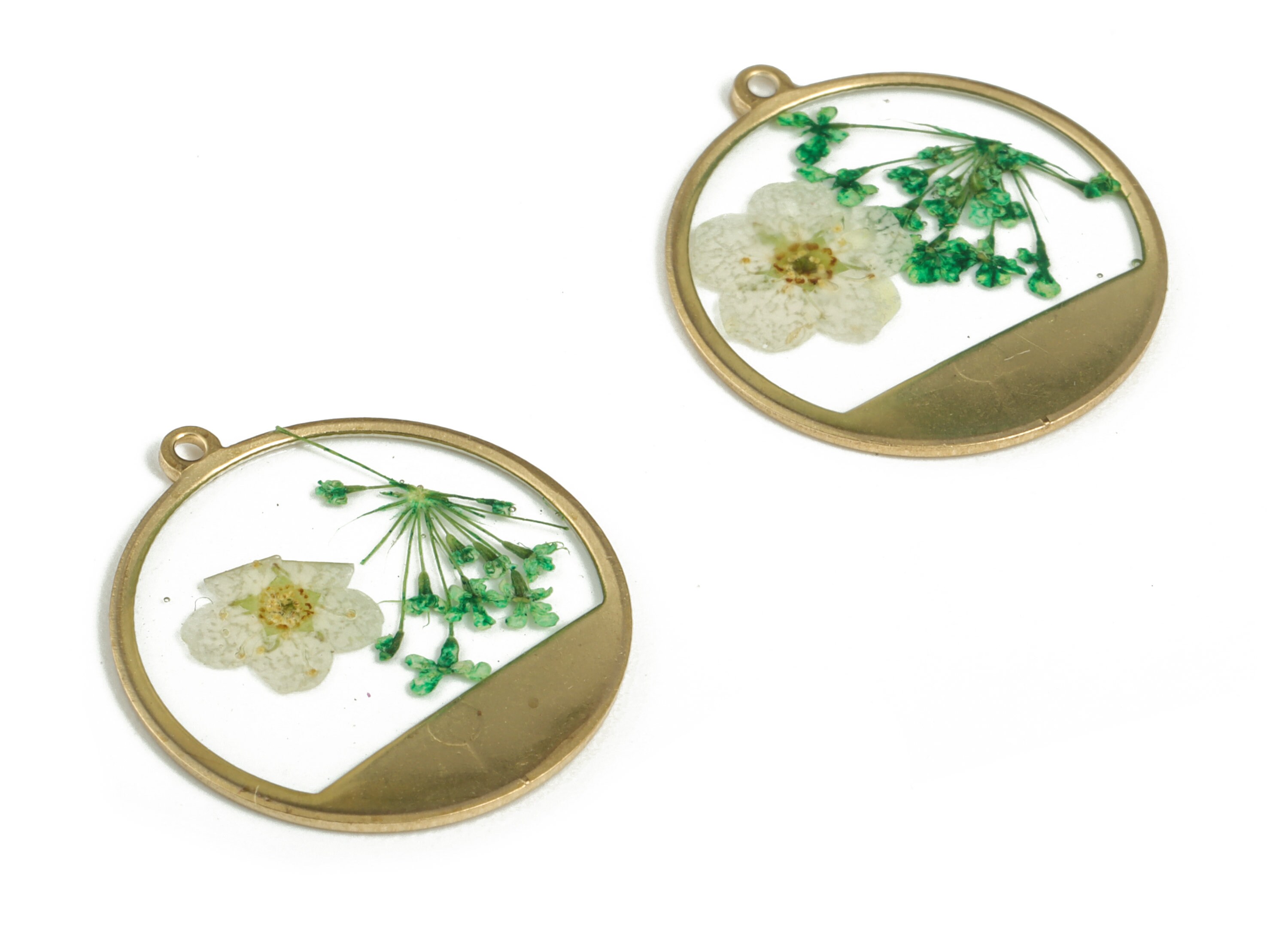 Resin Round Earring Charms Resin Real Pendant - Etsy